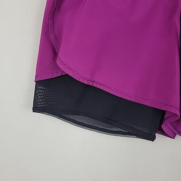 Lululemon Split Second Shorts Women Size 10 Purple Long Liner Running Athleisure - Picture 7 of 12